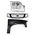 3-Piece Kit, Grille Paintable, Includes (1) Fender, (1) Grille Shell and Insert, and (1) Headlight