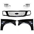 1999 Ford F-150 - 5-Piece Kit Grille, Paintable,  Includes (2) Fender, (1) Grille, and (2) Headlight