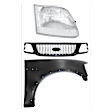 3-Piece Kit, Grille Paintable, Includes (1) Fender, (1) Grille, and (1) Headlight