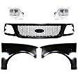 5-Piece Kit, Grille Paintable, Includes (2) Fender, (1) Grille, and (2) Headlight