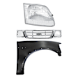 3-Piece Kit, Grille Chrome Shell with Paintable Insert, RWD, For Models Without STX Edition, Includes (1) Fender, (1) Grille, and (1) Headlight