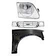 3-Piece Kit, Grille Chrome Shell with Paintable Insert, RWD, For Models Without STX Edition, Includes (1) Fender, (1) Grille, and (1) Headlight