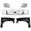 5-Piece Kit, Grille Chrome, RWD, For Models Without STX Edition, Includes (2) Fender, (1) Grille, and (2) Headlight