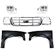 5-Piece Kit, Grille Chrome, RWD, For Models Without STX Edition, Includes (2) Fender, (1) Grille, and (2) Headlight