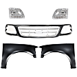5-Piece Kit, Grille Paintable, Includes (2) Fender, (1) Grille, and (2) Headlight