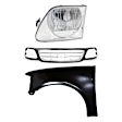 3-Piece Kit, Grille Paintable, Includes (1) Fender, (1) Grille, and (1) Headlight