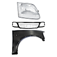 3-Piece Kit, Grille Paintable, Includes (1) Fender, (1) Grille, and (1) Headlight