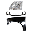 3-Piece Kit, Grille Paintable, Includes (1) Fender, (1) Grille, and (1) Headlight