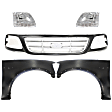 5-Piece Kit, Grille Paintable, Includes (2) Fender, (1) Grille, and (2) Headlight