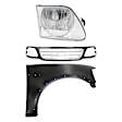 3-Piece Kit, Grille Paintable, Includes (1) Fender, (1) Grille, and (1) Headlight