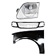 3-Piece Kit, Grille Paintable, Includes (1) Fender, (1) Grille, and (1) Headlight