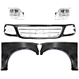 5-Piece Kit, Grille Paintable, Includes (2) Fender, (1) Grille, and (2) Headlight