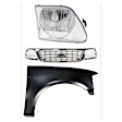 3-Piece Kit, Grille Chrome, Includes (1) Fender, (1) Grille, and (1) Headlight
