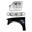 3-Piece Kit, Grille Chrome, Includes (1) Fender, (1) Grille, and (1) Headlight