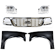 5-Piece Kit, Grille Chrome, Includes (2) Fender, (1) Grille, and (2) Headlight