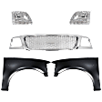 5-Piece Kit, Grille Chrome, Includes (2) Fender, (1) Grille, and (2) Headlight