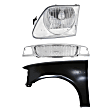 3-Piece Kit, Grille Chrome, Includes (1) Fender, (1) Grille, and (1) Headlight