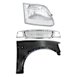 3-Piece Kit, Grille Chrome, Includes (1) Fender, (1) Grille, and (1) Headlight