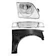 3-Piece Kit, Grille Chrome, Includes (1) Fender, (1) Grille, and (1) Headlight