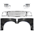 5-Piece Kit, Grille Chrome, Includes (2) Fender, (1) Grille, and (2) Headlight