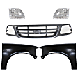 5-Piece Kit, Grille Painted Gray, For Models Without STX Edition, Includes (2) Fender, (1) Grille, and (2) Headlight