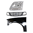 3-Piece Kit, Grille Painted Gray, For Models Without STX Edition, Includes (1) Fender, (1) Grille, and (1) Headlight