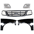 5-Piece Kit, Grille Painted Gray, For Models Without STX Edition, Includes (2) Fender, (1) Grille, and (2) Headlight