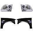 4-Piece Kit, Front, Driver and Passenger Side Fender, Includes (2) Fender and (2) Headlight