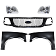 5-Piece Kit, Grille Paintable, Includes (2) Fender, (1) Grille, and (2) Headlight