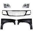 5-Piece Kit, Grille Paintable, Includes (2) Fender, (1) Grille, and (2) Headlight