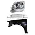 3-Piece Kit, Grille Chrome, Includes (1) Fender, (1) Grille, and (1) Headlight