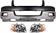 3-Piece Kit, Front, Upper and Lower Primed Bumper Cover, Titanium Models, Includes (1) Bumper Cover and (2) Headlight