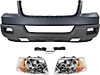 3-Piece Kit, Front Unprimed Bumper Cover, Platinum Models, Includes (1) Bumper Cover and (2) Headlight