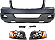 3-Piece Kit, Front, Upper and Lower Unprimed Bumper Cover, Platinum Models, Includes (1) Bumper Cover and (2) Headlight
