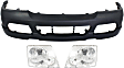 3-Piece Kit, Front Primed Bumper Cover, Includes (1) Bumper Cover and (2) Headlight
