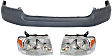 3-Piece Kit Driver and Passenger Side Halogen Headlight, With bulb(s), OE Replacement, CAPA Certified, Includes (1) Bumper Cover and (2) Headlight