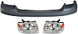 2005 Ford F-150 - 3-Piece Kit Front, Upper Primed Bumper Cover, For Models Without Wheel Opening Molding, CAPA Certified Includes (1) Bumper Cover and (2) Headlight