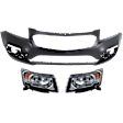 2015 Chevrolet Cruze - 3-Piece Kit Front Primed Bumper Cover,  Includes (1) Bumper Cover and (2) Headlight