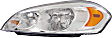 2007 Chevrolet Impala - 3-Piece Kit Driver and Passenger Side Halogen Headlight, With bulb(s), OE Replacement,  Includes (1) Bumper Cover and (2) Headlight