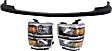 3-Piece Kit Driver and Passenger Side Halogen Headlight, With bulb(s), OE Replacement, CAPA Certified, Includes (1) Bumper Cover and (2) Headlight