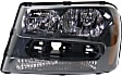 2003 Chevrolet Trailblazer - 3-Piece Kit Driver and Passenger Side Halogen Headlight, With bulb(s), For Models With 2-Tone Paint, OE Replacement,  Includes (1) Bumper Cover and (2) Headlight