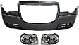 3-Piece Kit, Front Primed Bumper Cover, Includes (1) Bumper Cover and (2) Headlight