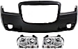 3-Piece Kit, Front Primed Bumper Cover, Includes (1) Bumper Cover and (2) Headlight