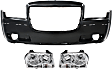 3-Piece Kit, Front Primed Bumper Cover, Includes (1) Bumper Cover and (2) Headlight