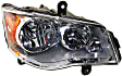 2008 Chrysler Town & Country - 3-Piece Kit Driver and Passenger Side Halogen Headlight, With bulb(s), For Models Without Chrome Insert, OE Replacement, CAPA Certified  Includes (1) Bumper Cover and (2) Headlight