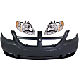 3-Piece Kit, Front Primed Bumper Cover, Includes (1) Bumper Cover and (2) Headlight