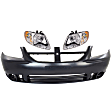 3-Piece Kit, Front Primed Bumper Cover, Includes (1) Bumper Cover and (2) Headlight