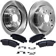 2-Wheel Set Rear Brake Disc and Pad Kit, Plain Surface 6 Lugs 330.96 mm Semi-metallic Pro-Line Series, Includes (1) Brake Pad Set and (2) Brake Disc