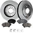 2-Wheel Set Front Brake Disc and Pad Kit, Plain Surface 5 Lugs 277.88 mm Ceramic Pro-Line Series, Includes (1) Brake Pad Set and (2) Brake Disc