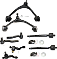 8-Piece Kit Front, Driver and Passenger Side, Upper Control Arm Kit, Includes (2) Control Arm, (2) Ball Joint and (4) Tie Rod End